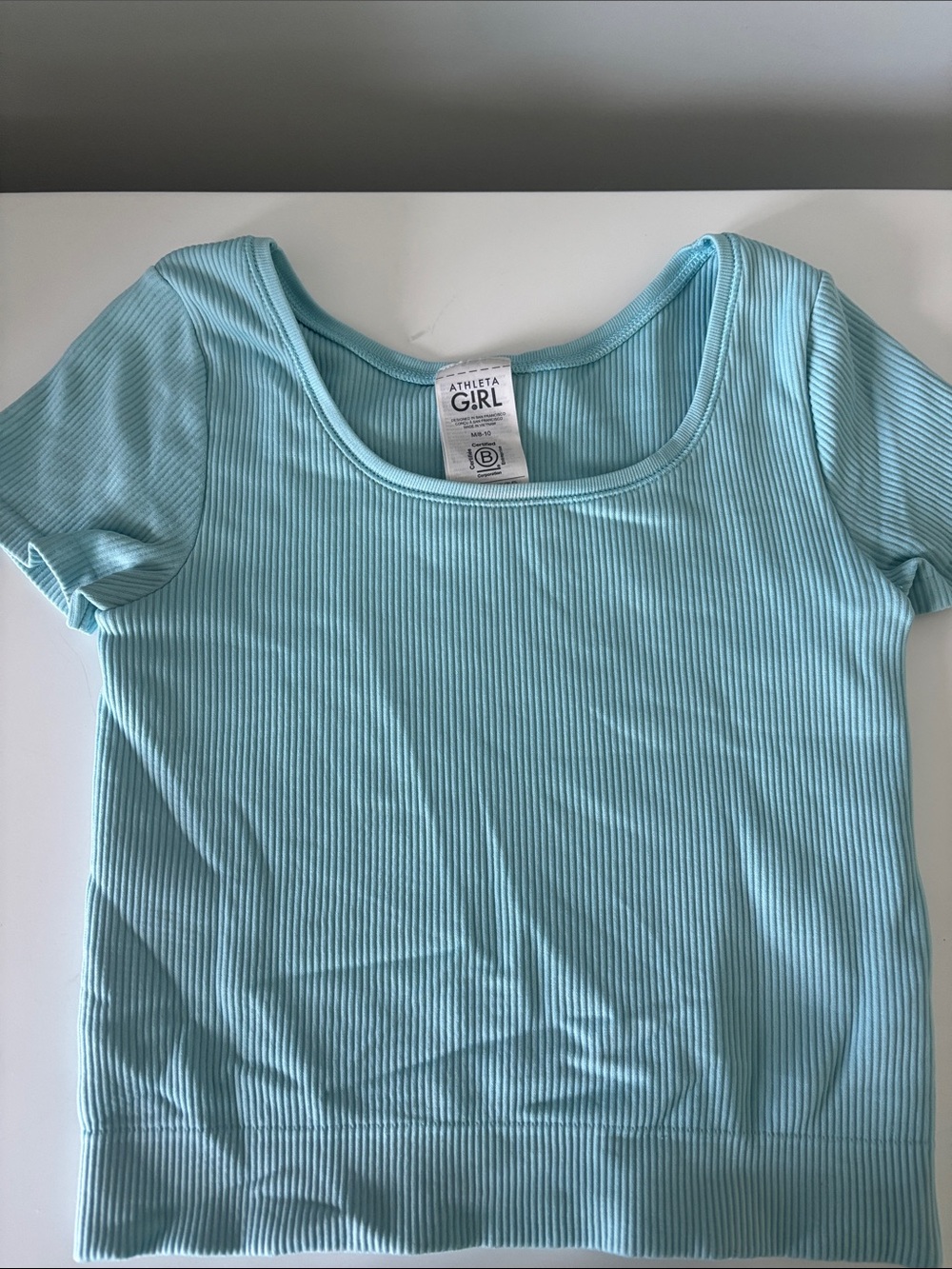 Athleta Girl Ribbed Scoop Tee - Aqua